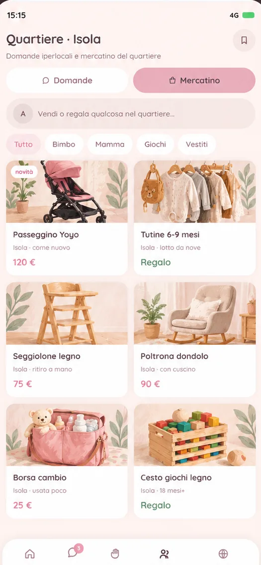 Mercatino: annunci di cose per bambini nel quartiere